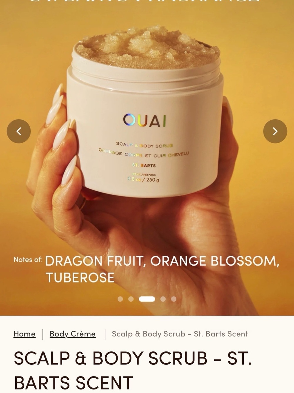 End of Summer sale!! OUAI White Scalp & Body Scrub Jar
